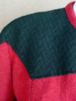 Vintage Women's Handmade Swing Coat S M Red & Black Wool