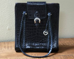 BRIGHTON croc-embossed leather shoulder Bag
