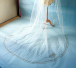 Couture Cathedral Veil Gold Thread Hand embroidered 108" Long
