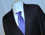 Hickey Freeman Loro Piana 150 Solid Navy Blue Custom Two Button Suit 40S