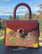 COACH Sammy Top Handle Floral Monogram Purse New in Box!