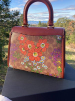 COACH Sammy Top Handle Floral Monogram Purse New in Box!