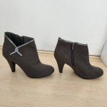 Super hot grey fasionable ankle leather suede heel shoes
