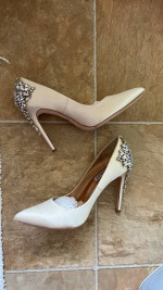 Badgley Mischka Ivory Embellished Wedding Shoes