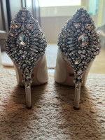 Badgley Mischka Ivory Embellished Wedding Shoes