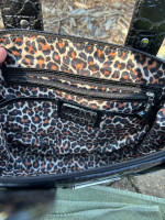 NWOT VINTAGE MAXX NEW YORK SIGNATURE BLACK CROCO EMBOSSED LEATHER BAG