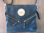 Michael Kors Black Leather Purse handbag crossbody shoulder bag