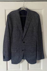 Mens Club Monaco navy knit blazer and navy Calvin Klein suit pants